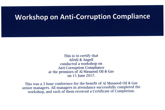 Workshop on Anti-Corruption Compliance